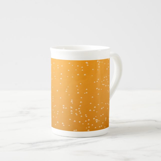 Ale with Tiny Bubbles Background Art Bone China Mug (Front Right)