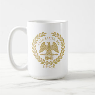Alea Iacta Est Roman Aquila Dice and Laurel Wreath Coffee Mug
