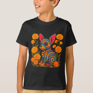 Alebrije Dog Flower Mexican Folk Art Owner Mom Dad T-Shirt