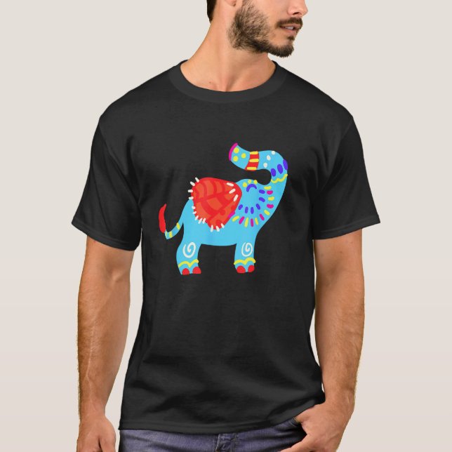 Alebrijes Fantasy Figure Animal Sculpture Elephant T-Shirt (Front)