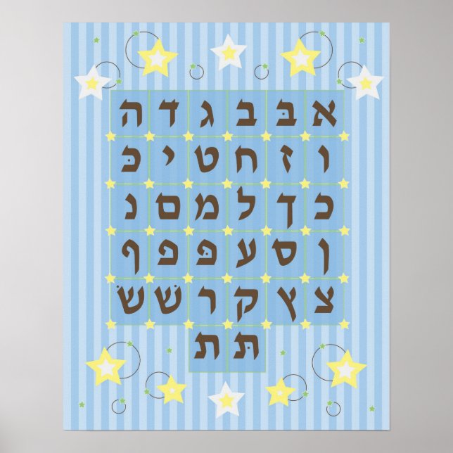 Alef Beis Poster (light Blue) (Front)