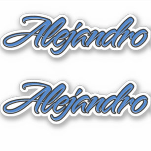 Alejandro name blue sticker Sticker Sticker Sticke