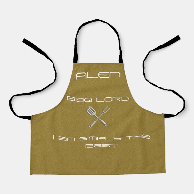 Alen I am simply the best gold Apron (Front)