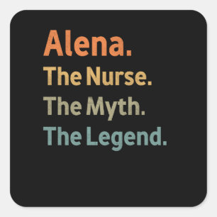 Alena The Nurse The Myth The Legend Funny Vintage Square Sticker