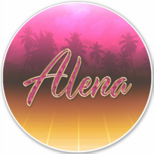 Alena Vorname Name golden pink Aufkleber Sticker