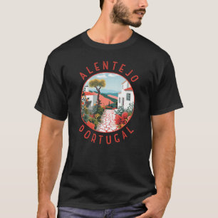 Alentejo Portugal Retro Distressed Circle T-Shirt