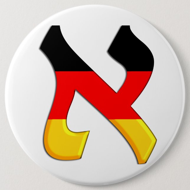 Aleph German.png 6 Cm Round Badge (Front)