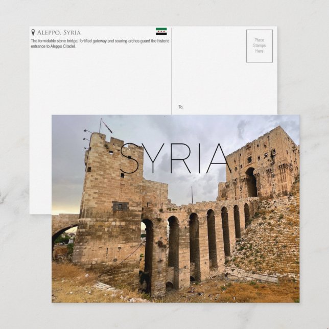 Aleppo Citadel, Syria Travel Postcard (Front/Back)