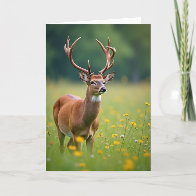 Alert Deer Fathers Day Card (Front)