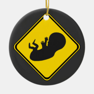 Alert: Foetus Ahead! Ceramic Tree Decoration