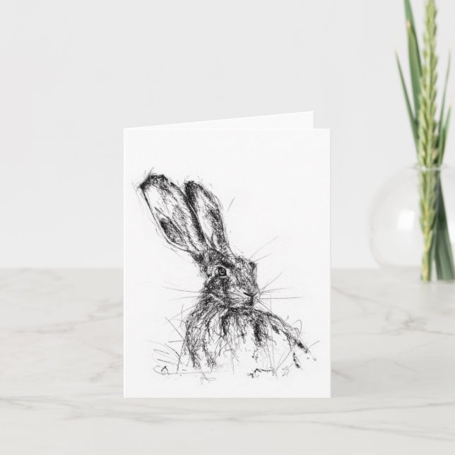 Alert Hare Thank You Card (Front)