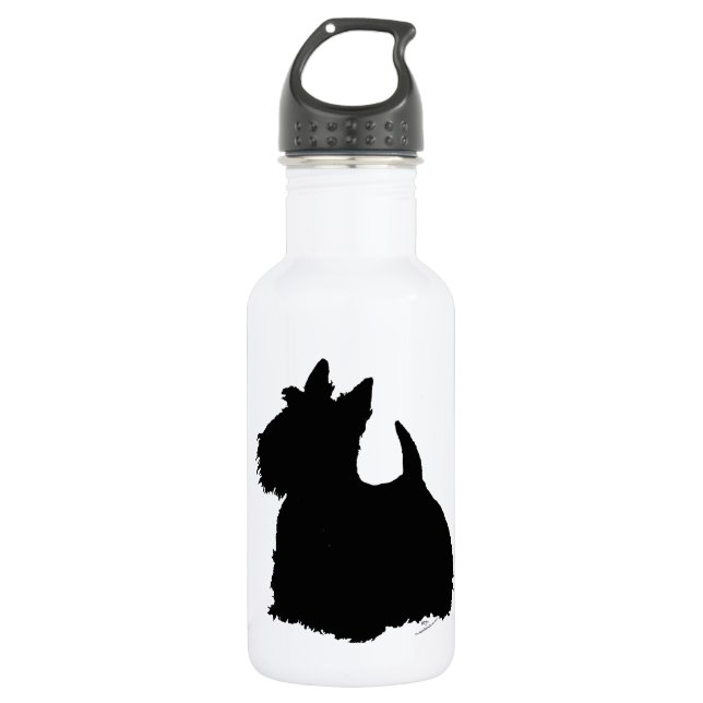 Alert Scottish Terrier Silhouette 532 Ml Water Bottle (Front)