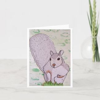 Alert Squirrel Blank Greeting Card