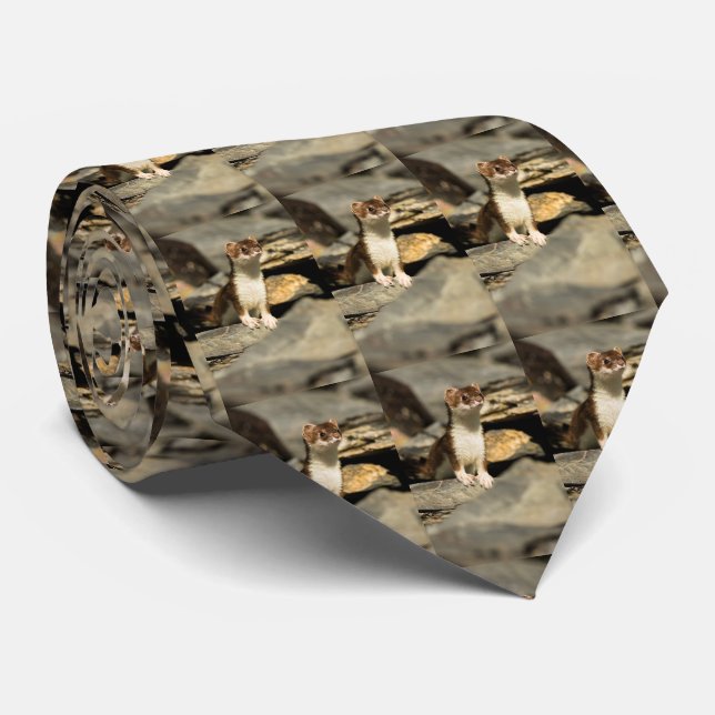 Alert Weasel Tie (Rolled)