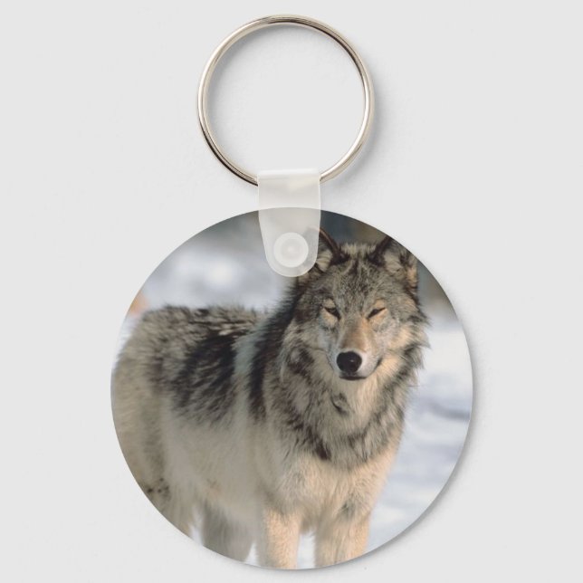 Alert Wolf Key Ring (Front)