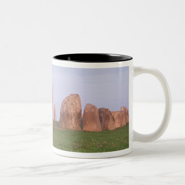 Ales Stenar 'ship setting' stone circle Two-Tone Coffee Mug (Right)