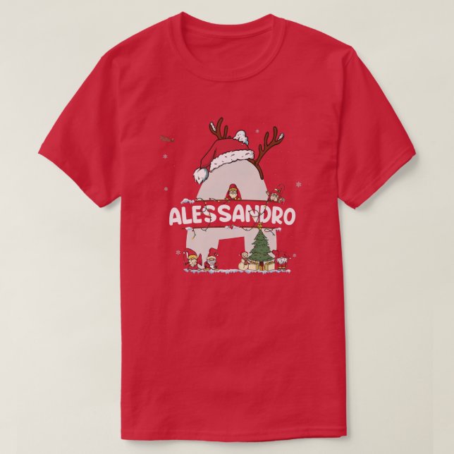 Alessandro Christmas  w Alessandro Name for funny  T-Shirt (Design Front)