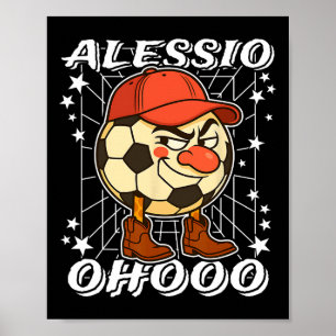 Alessio Italian-brainrot Soccer Byll Clown Nose Co Poster