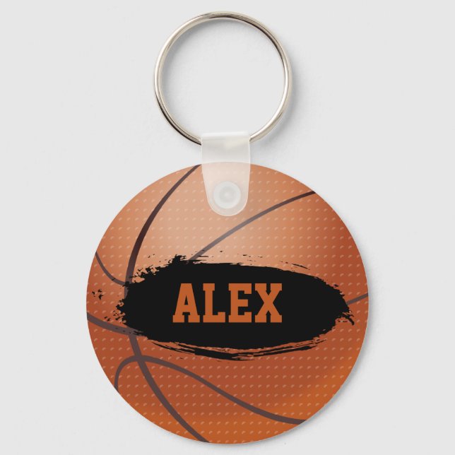 Alex Grunge Basketball Keychain / Keyring (Front)