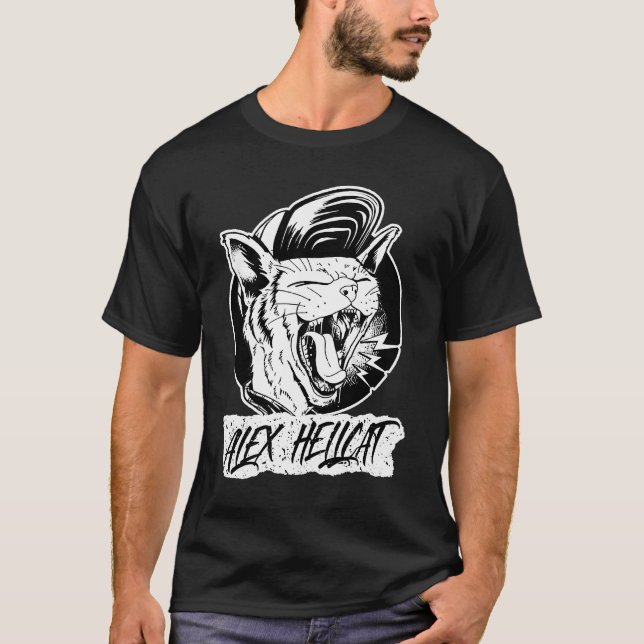 Alex Hellcat  Screaming Kat  Punk T-Shirt (Front)