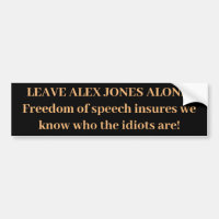 ALEX JONES Bumper Sticker