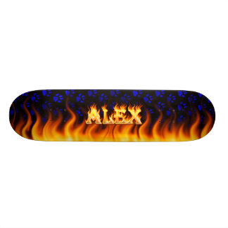 Alex skateboard fire and flames design.
