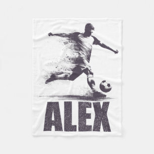 Alex Soccer Boys Personalised First Name Alex Fleece Blanket