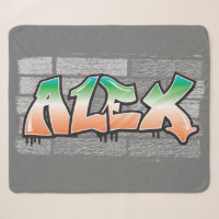 ALEX Your Name Graffiti Brick Wall Paint Splatter