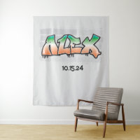 ALEX Your Name Graffiti Brick Wall Paint Splatter
