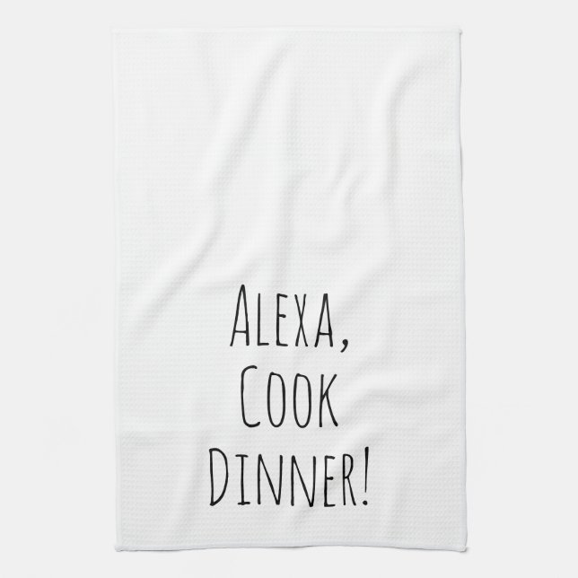 Alexa Command humour for cooking Tea Towel (Vertical)