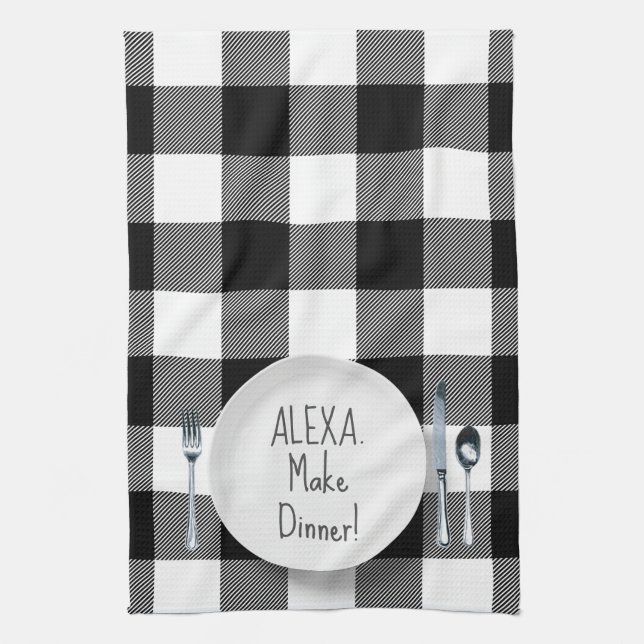 Alexa Command Humour Tea Towel (Vertical)
