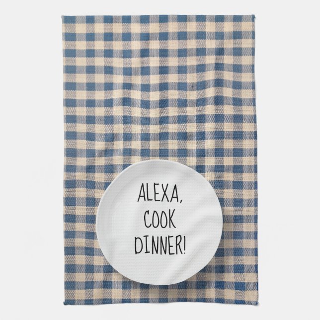 Alexa Command humour Tea Towel (Vertical)