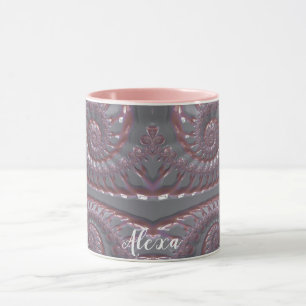 ALEXA ~ GLOSSY 3D Zany Pink Silver ~  Mug
