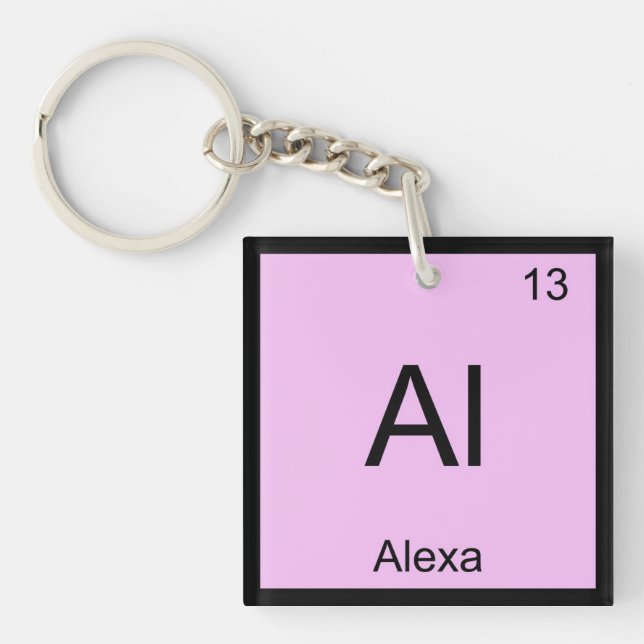 Alexa Name Chemistry Element Periodic Table Key Ring (Front)