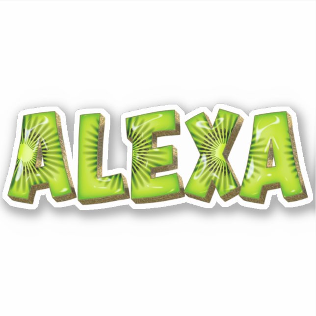Alexa Name Kiwi Design Sticker (Front)