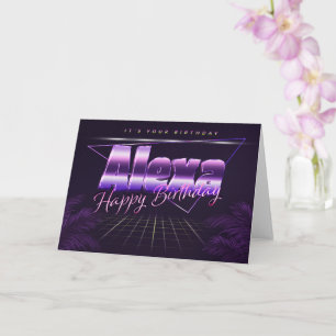 Alexa Name Vorname lila retro Karte Geburtstag Card