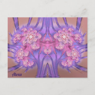 ALEXA ~ Pastel Pink and Purple 3D Design ~  Postcard