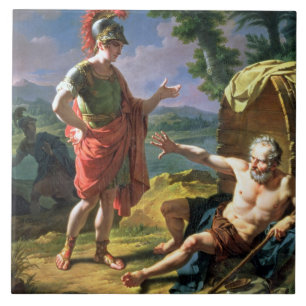 Alexander and Diogenes, 1818 (oil on canvas) Tile