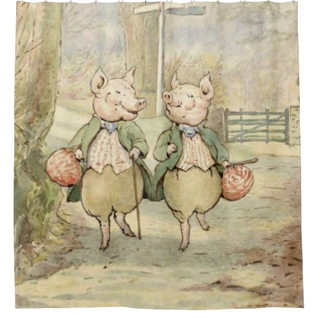Alexander and Pigling Bland by Beatrix Potter Shower Curtain (Front)