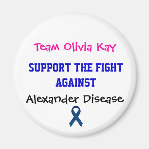 Alexander Disease Awareness Magnet Team Olivia