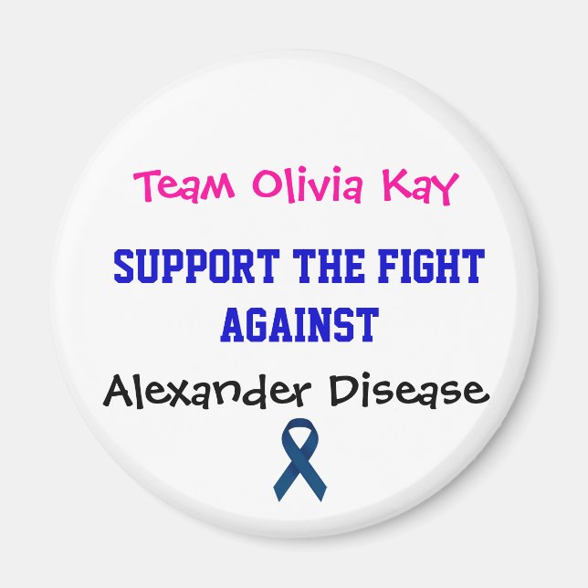 Alexander Disease Awareness Magnet Team Olivia (Front)