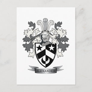 Alexander Family Crest Coat of Arms Postcard