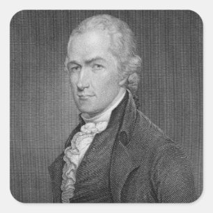 Alexander Hamilton (1757-1804) engraved by John Fr Square Sticker