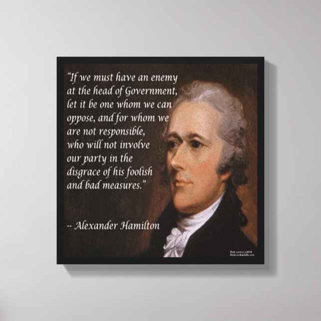 Alexander Hamilton "Enemy Leader" Quote Print (Front)