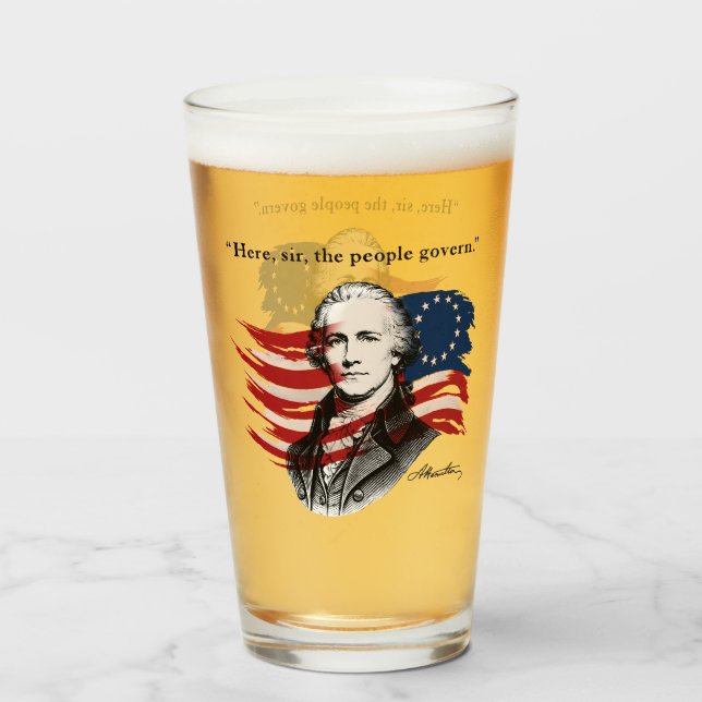 Alexander Hamilton Glass (Front Filled)