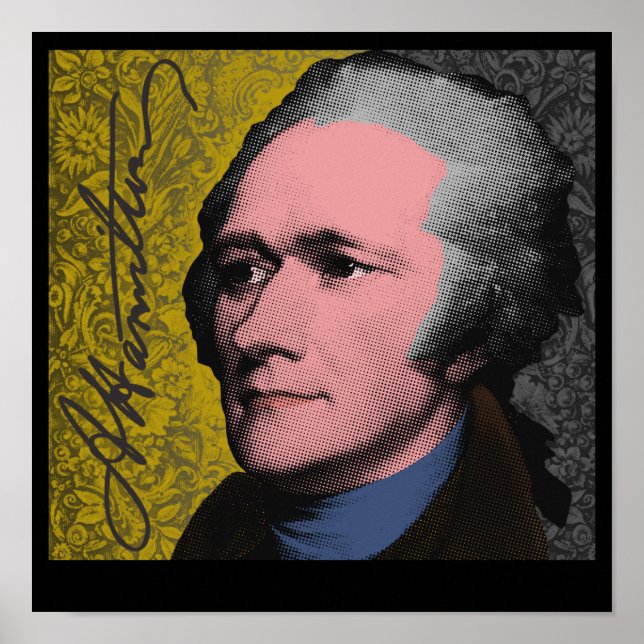 Alexander Hamilton Pop Art Portrait Poster (Front)