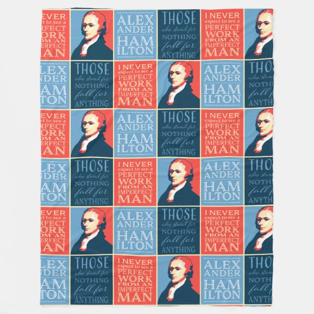 Alexander Hamilton Quotations Fleece Blanket (Front)