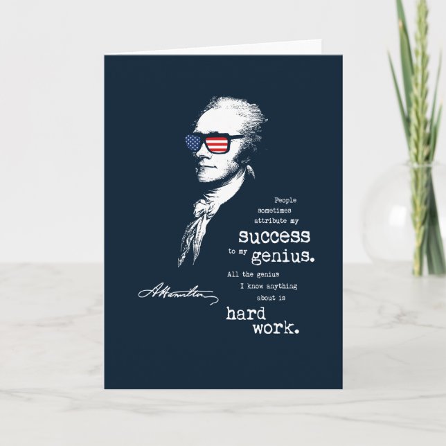 Alexander Hamilton Quote Saying. Motivational Gift Card (Front)