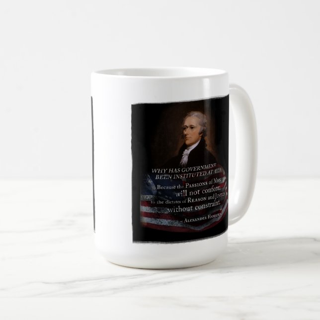 Alexander Hamilton Quote T-Shirt Coffee Mug (Front Right)