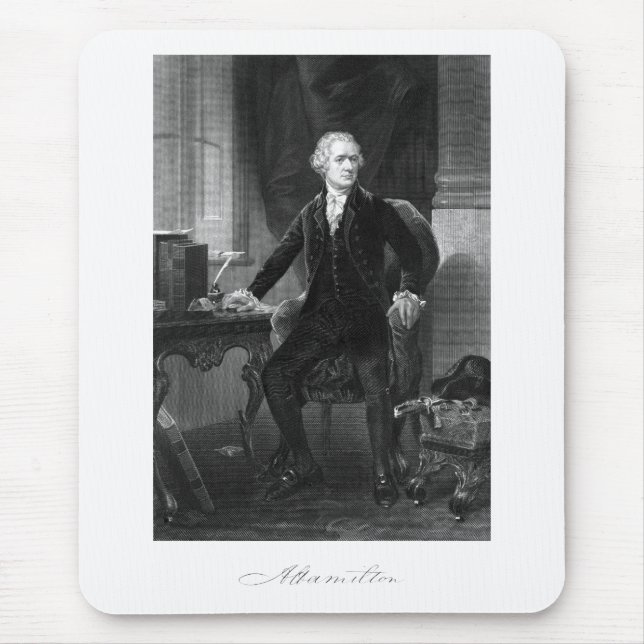 Alexander Hamilton Sitting At His Desk Mouse Pad (Front)